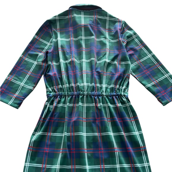 GRETCHEN SCOTT TWIST & SHOUT SCUBA DRESS NWT SIZE LARGE MIDDLETON PLAID GREEN - Picture 7 of 12